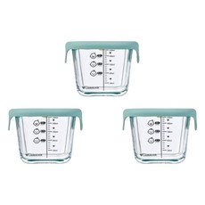 락앤락 리틀럽 디어 실리콘캡 정사각 이유식 용기, 260ml, 스카이블루, 3개
