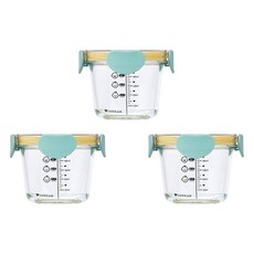 LocknLock 樂扣樂扣 Little Luv 小鹿密封蓋圓形副食品容器, 3個, 天藍色, 260ml