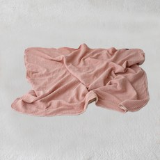 lolbaby 孩童皺紗雪紡6層紗布毯, 素色粉色