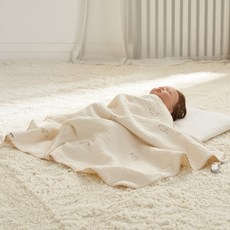 lolbaby 孩童皺紗雪紡6層紗布毯, 兔子