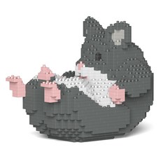 JEKCA 仰躺倉鼠動物積木, 1個, 灰色