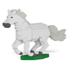 JEKCA 奔跑的馬 野生動物積木, 1個, 白色