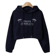 Chic Black Netaeu 可愛字母刺繡短版連帽T恤 cpt15594k47