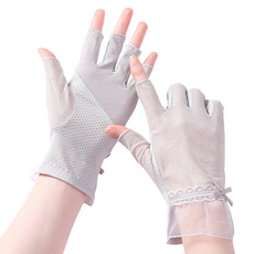 Veo&U 女性蕾絲瑜珈手套 雙手組, 1套, 灰色