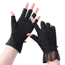 Veo&U 女性蕾絲瑜珈手套 雙手組, 1套, 黑色