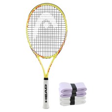 HEAD 海德 MX Spark Pro 100 網球拍 + 2種握把布 x 2入組, 黃色(球拍), 白色, 紫色(握把布), 1套, 單一商品