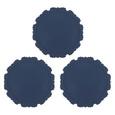 플라이토 실리콘 아르누보 컵받침, 마린블루, 3개