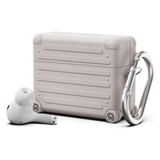 miak 矽膠行李箱耳機保護套, 1個, AirPods Pro / Pro 2, 米色