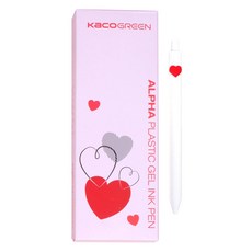 KaCO 愛心設計中性筆 0.5mm 10入, 白色, 1盒