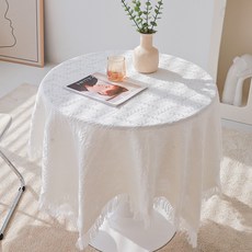 Harujae 高級桌布, 1個, 90 x 120 cm, 白色十字格紋