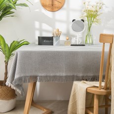 Harujae 高級桌布, 1個, 90 x 180 cm, 灰色圓點