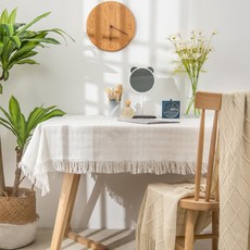 하루재 프리미엄 식탁보, 스트라이프화이트, 1개, 90 x 210 cm