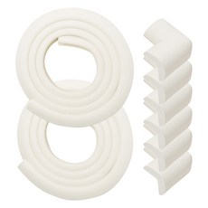 AttiRabbit 高級型邊角保護條2入 + 轉角保護墊6入 + 貼紙2入 套組, 白色, 1套