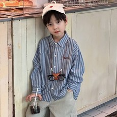 Starbean 男童小狗刺繡口袋長袖襯衫