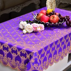 Harujae 簡約桌布, 1個, 110 x 160 cm, 紫金色