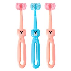 World Clean 寵物3D矽膠牙刷, 隨機出貨, 3個