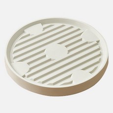 러블리팜 바퀴가 숨어있는 과습방지형 이동식 화분받침대, 아이보리, 1개