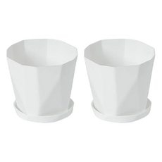 포쳐베네 플라스틱 화분, 화이트, 2개