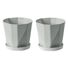 Pocher Bene 塑膠花盆, 淺灰色, 2個