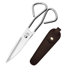 레베스 스테인레스 캠핑 고기 가위 + 가죽 케이스 세트, 혼합색상, 1세트