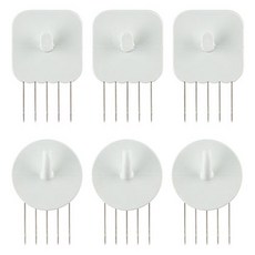 꾹핀 일자형 3p + U자형 3p 세트, 화이트, 1세트