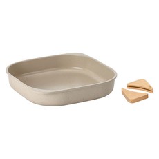 Neoflam IH Fika Objet Comfort 平底鍋 263mm + 木質握把 2件組 愛爾蘭奶油色, 26.3cm, 1套