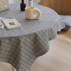 DECOTONIK Cozy窗格紋桌布, 灰色, 2人(120 x 120 cm)