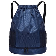 PDS스포츠 마름모패턴 하단 포켓 드로스트링 스포츠 짐색, 네이비, 1개