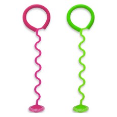 Healing Spot LED 捲捲腳踝跳繩 2件組, 粉紅色 + 綠色, 1套