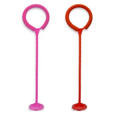 Healing Spot LED 直式單腳跳繩 2件組, 粉色 + 紅色, 1套