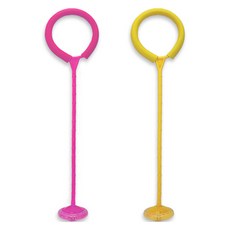 Healing Spot LED 直式單腳跳繩 2件組, 粉色 + 黃色, 1套