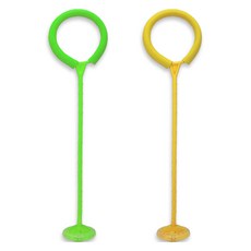 Healing Spot LED 直式單腳跳繩 2件組, 綠色 + 黃色, 1套