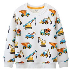 JOYMULTI 兒童重型機具長袖T恤 大學T