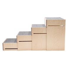 LAtelierDeBois 寵物用深度可調實木階梯, 灰色(墊), 1個