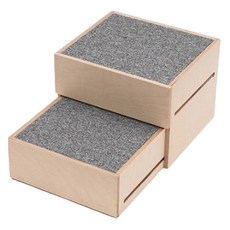 라뜰리에드보아 반려동물 걍계단식스 깊이조절 원목 계단, 회색(매트), 1개