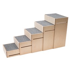라뜰리에드보아 반려동물 걍계단식스 깊이조절 원목 계단, 회색(매트), 1개
