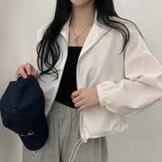 구디프 여성용 루즈핏 라이트 캐주얼 바람막이 자켓