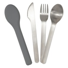 Haps Nordic 北歐風野餐露營餐具組, 1套, 海洋藍, 湯匙 + 叉子 + 刀子 + 矽膠收納盒