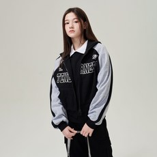 applepink 女童Blockcore風拉格蘭連帽拉鍊外套