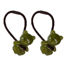 젤루나 곰돌이 볼륨 헤어 밴드 머리끈 LH-84 2p