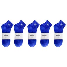 Robroco 簡約NA字母高爾夫短筒襪5雙組, 藍色, 1套