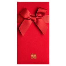 Maket Gamseong 紅色信封 蝴蝶結裝飾 信封 紅色 紅色蝴蝶結, 1個