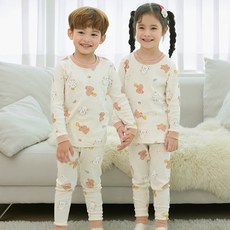 올로미미 아동용 퍼피하이 9부 후라이스 실내복 상하의 세트