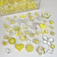 madakkumi 色彩繽紛大容量裝飾小卡材料 50g, 黃色, 1套