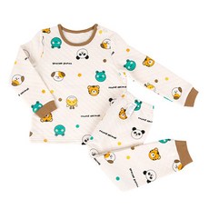 Maykids 嬰幼兒/青少年 圓滾滾動物保暖內衣上下套裝