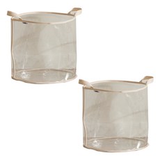 예다움 아린 투명 장난감 정리함 바구니, 베이지, 2개