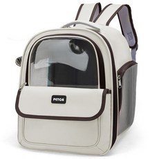 Petca 寵物透明窗後背包外出提籠, 象牙白, 1個