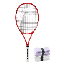 HEAD 海德 MX Spark Elite 102 網球拍 + Pro 握把布 2件組, 紅色球拍 + 白色 + 紫色握把布, 1套, 單一商品