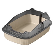 doongdoongpet 貓用平板型貓砂盆, 1個, 米色