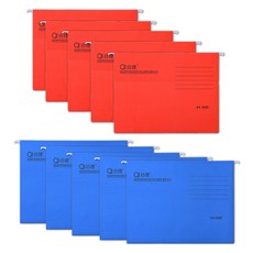 Madakkumi 掛式懸掛辦公用A4文件夾 2款 x 5入組, 1套, 17 紅色, 藍色